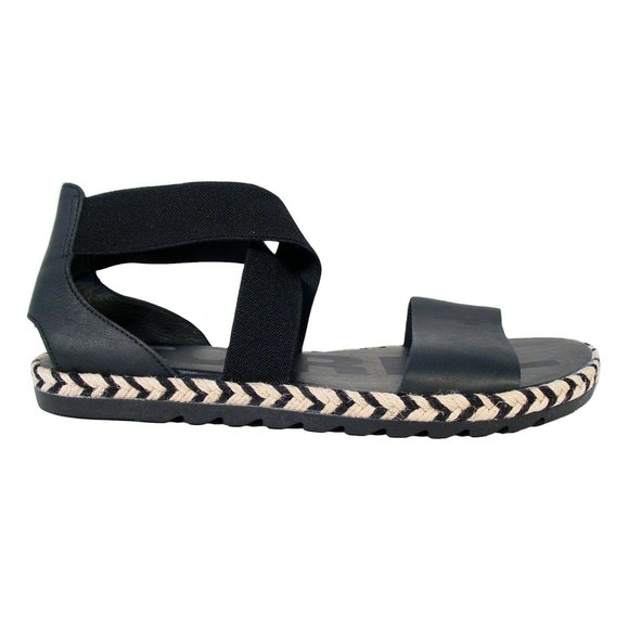 ANTHROPOLOGIE SOREL Ella II Leather Chevron Jute Espadrille Sandals Women's 9 - Picture 2 of 10